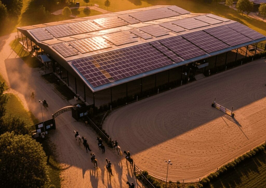 Construction manège équestre vue