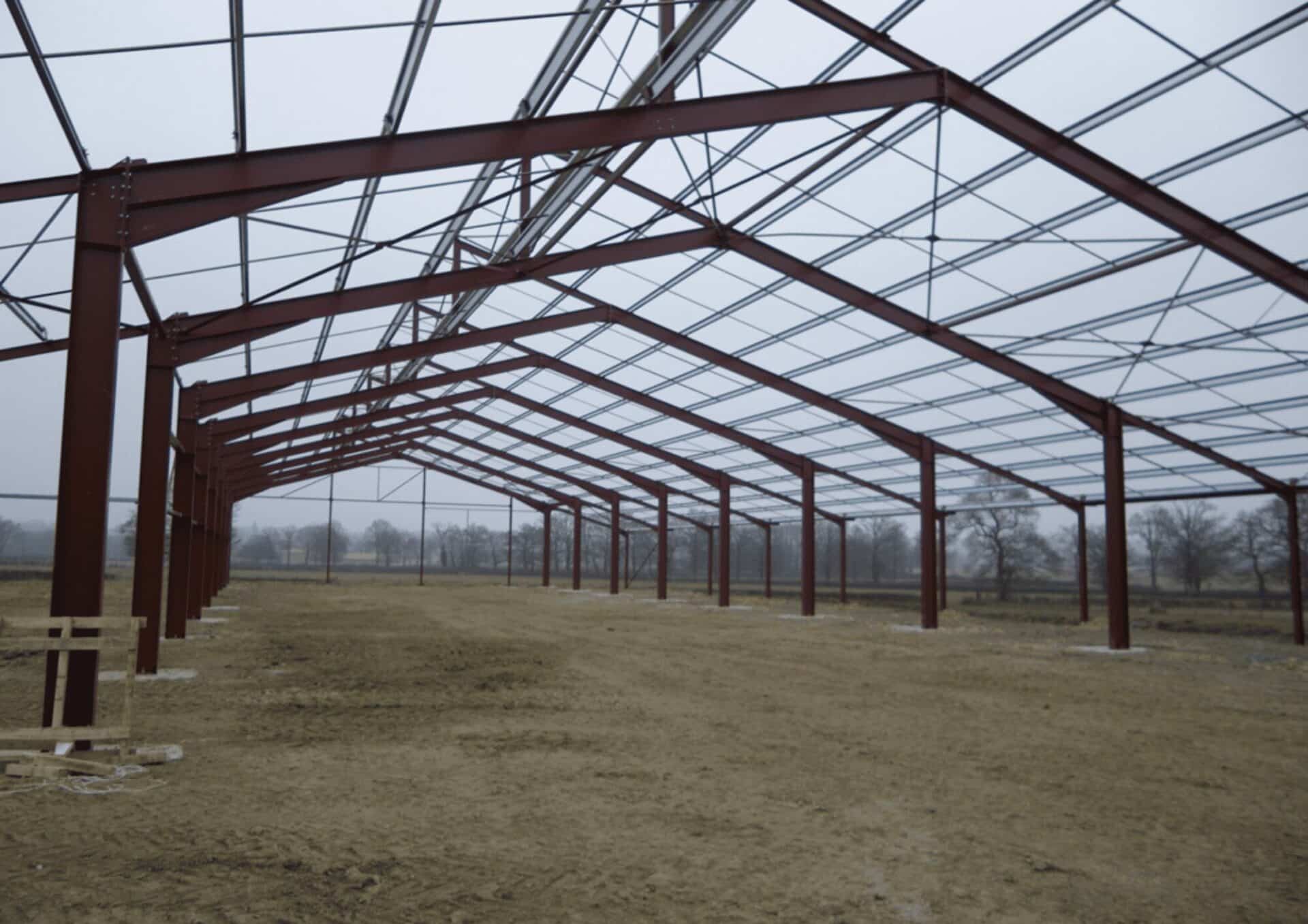 stabulation gratuite photovoltaïque en cours de construction