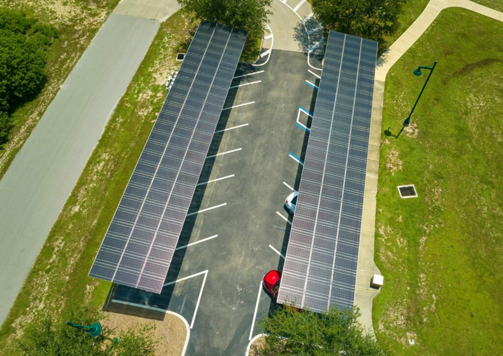 ombriere de parking photovoltaïque autoconsommation collective