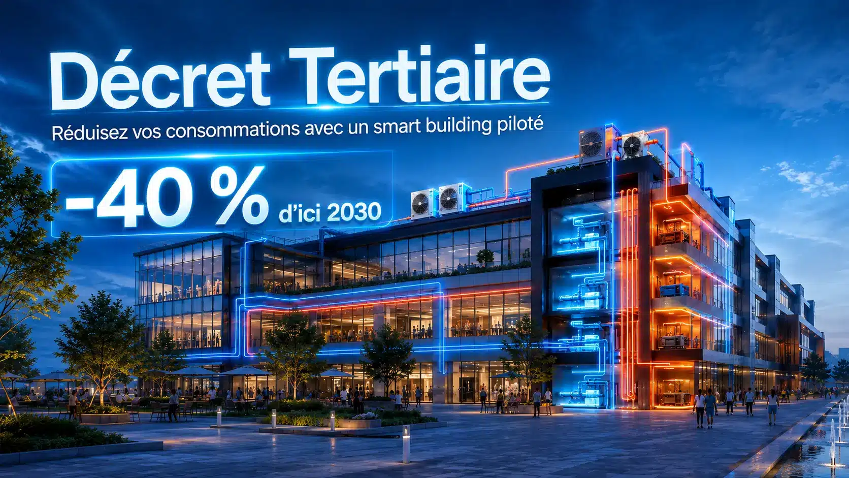 Décret tertiaire : réduisez la consommation de votre bâtiment de −40 % d'ici 2030 et financez les travaux par les aides. Novabridge, bureau d'études et ensemblier travaux.